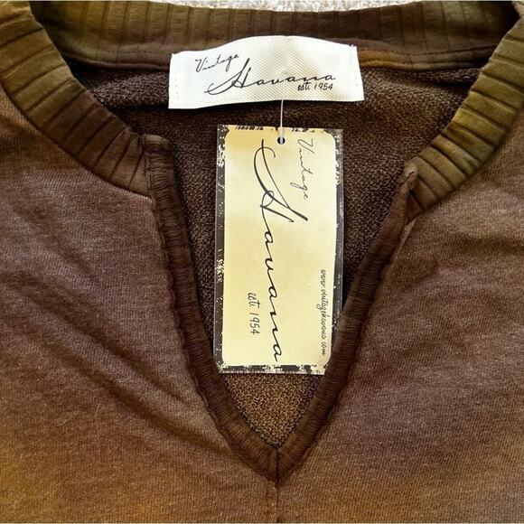 NWT Vintage Havana Brown Tie Dye Mesh Terry Sweatshirt Medium - Picture 3 of 5